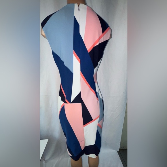 Vince Camuto  Printed Sheath Dress in Pink, Blue, and White - Picture 11 of 13